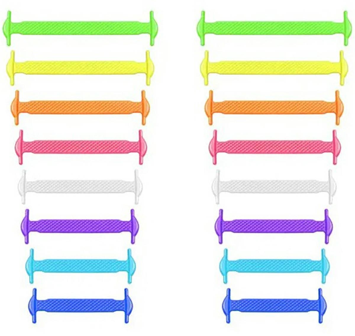 DA10B Sznurowadła silikonowe bez          wiązania rainbow